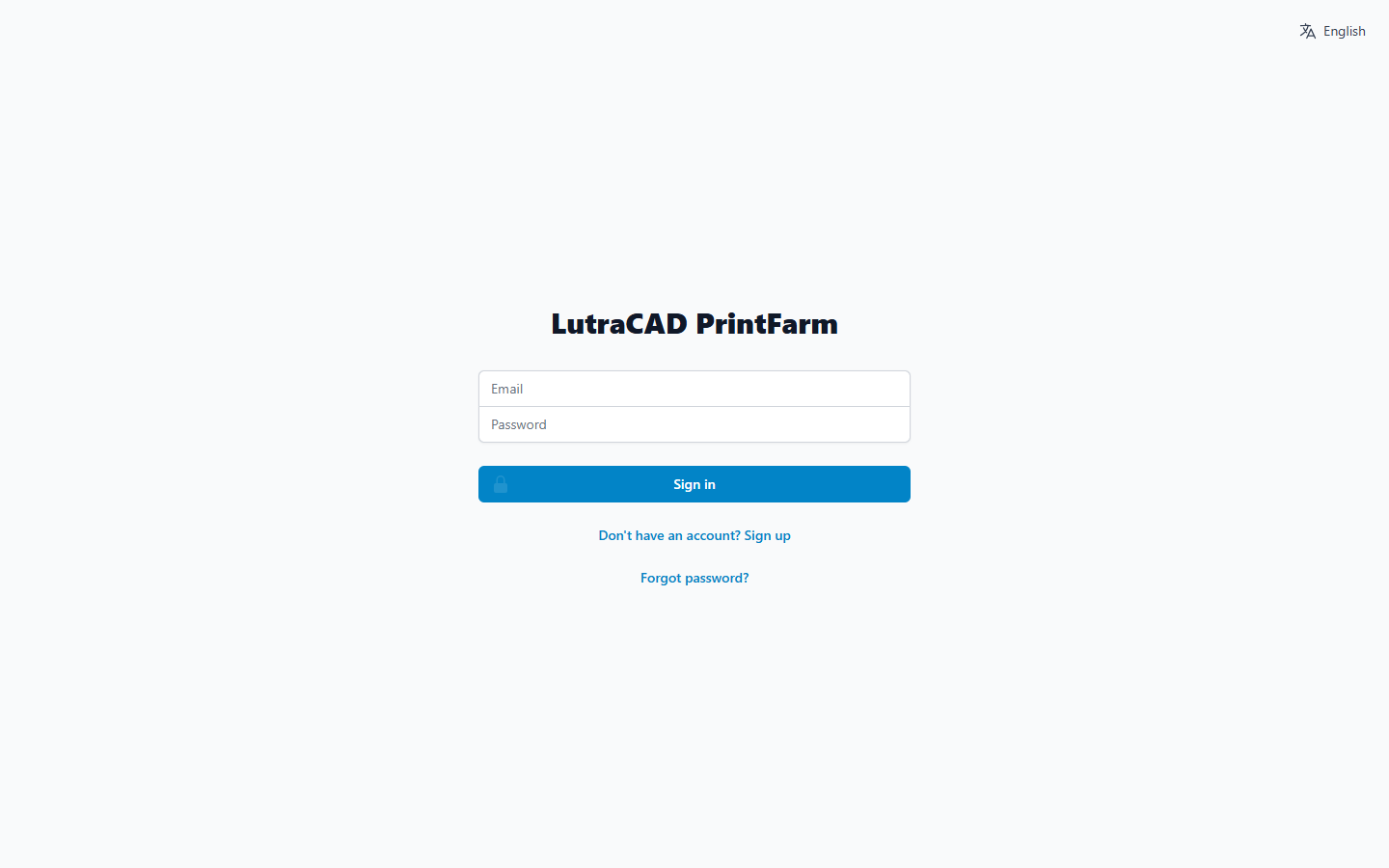 Het aanmeldscherm, met E-mail en wachtwoordvelden, een Aanmeldknop, en Wachtwoord vergeten en links hieronder aanmelden